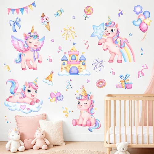 Wandtattoo pvc 29x90cm einhorn - pvc,