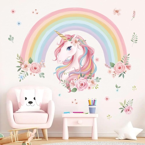 Wandtattoo regenbogen einhorn - regenbogen,