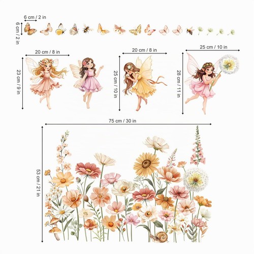 Wandsticker fee blumen boho - fee,