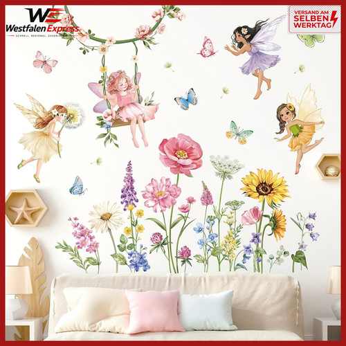 Wandsticker feen blumen - wandsticker,