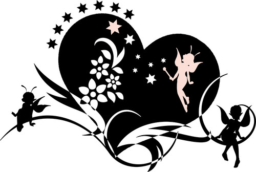 Wandtattoo fairy heart - wandtattoo, heart"