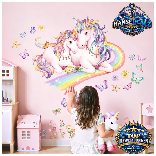 Wandtattoo einhorn regenbogen - einhorn,
