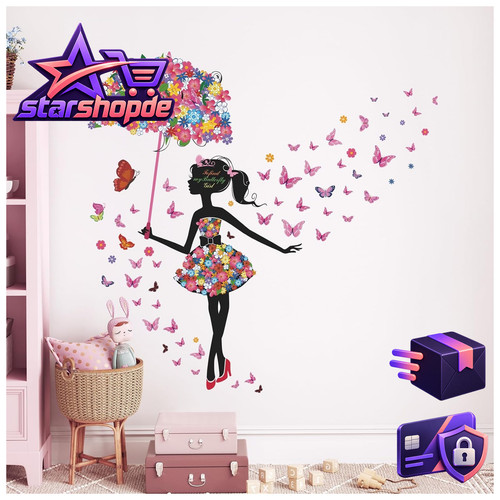 Wandtattoo blumen fee - wandtattoo,